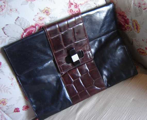 70s Clutch - Best Nappa leather - Great Design - … - image 1