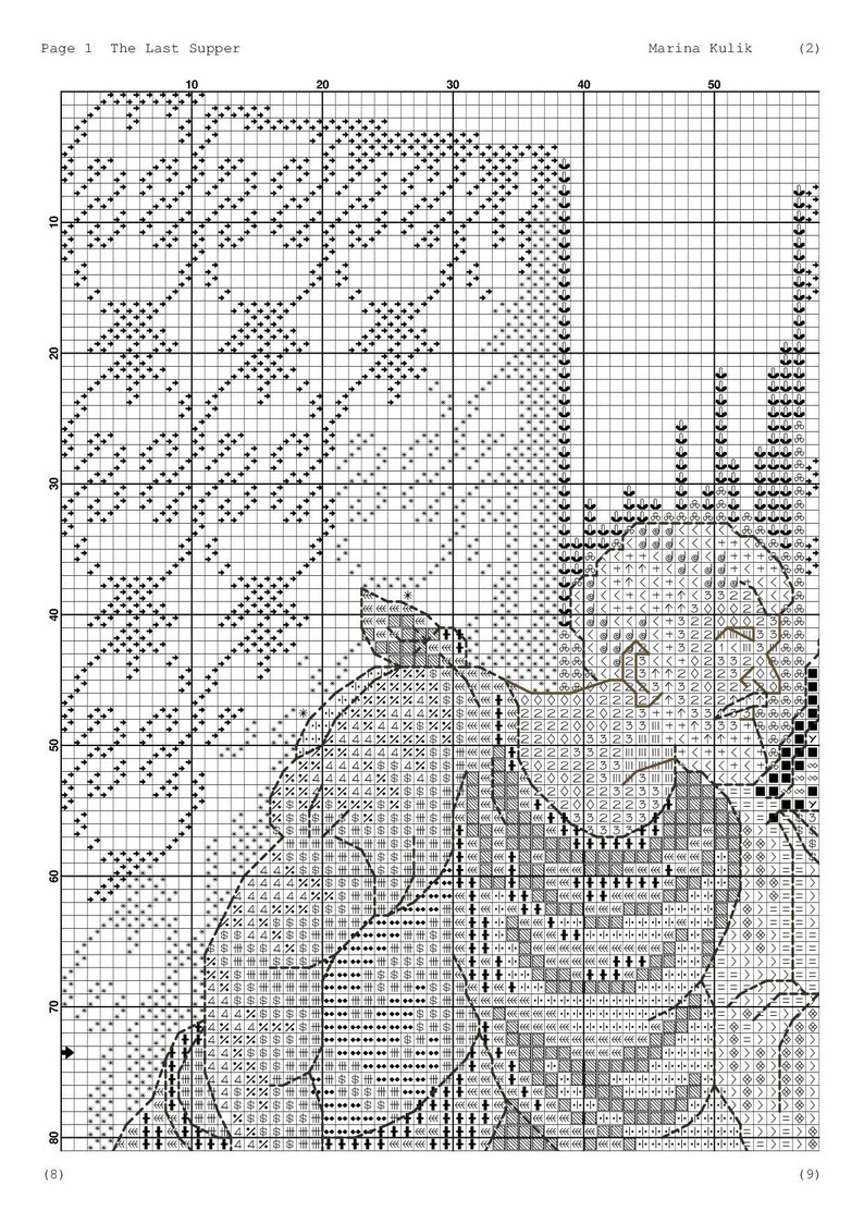 Cross Stitch Pattern the Last Supper Pattern Last Supper Cross Etsy