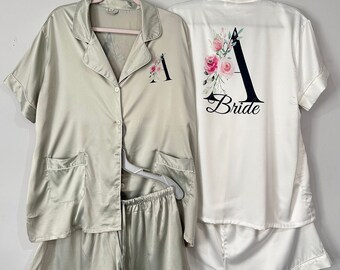 Bridesmaid Pajama, Bridesmaid Gift, Silky Soft  Bridesmaid Pajamas, Getting Ready Bridal Party Gift, Bridesmaid Robes