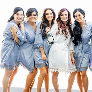 Blue Bridesmaid Robes, Personalized Robe, Custom Bridesmaid Gifts, Bridal Party Robes, Bridesmaid Proposal, Wedding Morning Outfits