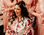 SALE Wedding Day Robes - Bridesmaid Gifts - Silky Robes Set - Bridal Robes- Bridal Party Gifts - Kimono Robe - Bridesmaid Robes Set