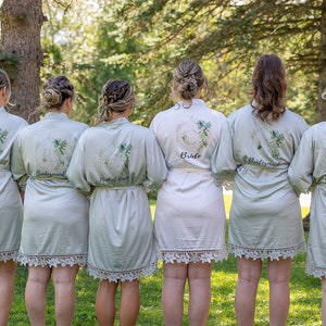 Bridesmaid Robes, Bridal Party Robes, Customized Greenery Robes, Tropical Wedding Robes, Boho Wedding Robes