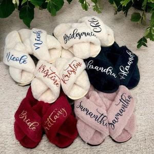 Bridesmaid Slippers, Bridal Slippers, Custom Slippers, Bridesmaid Proposal, Bachelorette Party Gifts, Bridal Party Gifts