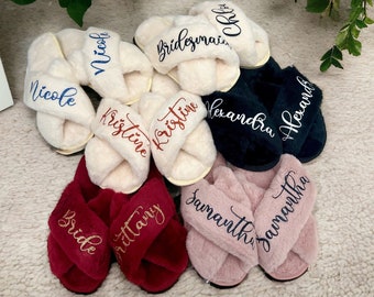 Bridesmaid Slippers, Bridal Slippers, Custom Slippers, Bridesmaid Proposal, Bachelorette Party Gifts, Bridal Party Gifts