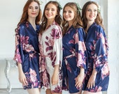 Sale Bridesmaid Robes -Floral Silk Robes -Getting Ready Robes -Bridal Party -Kimono Robes Discount for Multi Orders, Please message us