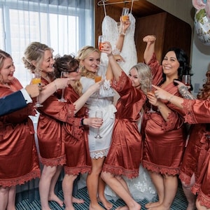 Burnt Orange Bridesmaid Robes, Bridesmaids Gifts, Bridesmaids Robe, Bridesmaid Proposal, Wedding Gift