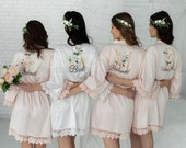 Luxurious Custom Robes, Bridesmaid Gift, Satin Bridesmaids Robes, Floral Bridesmaid Robe, Silk Bridesmaids Robes, Bridesmaid Proposal