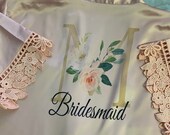 Bridesmaid Robes-Bridesmaid Robes Set of 1,2,3,4,5,6,7,8,9,10-Bridesmaid Gift-Custom Wedding Robe-Gift for Bride-Satin Lace Robe-Bridal Robe