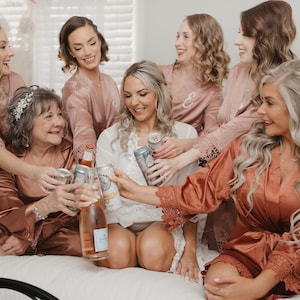 Robes For Bridesmaids, Personalized Bridesmaid Gifts, Getting Ready Lace Robe, Bride Gown, Custom Robes, Wedding Morning Bridesmaid Outfits