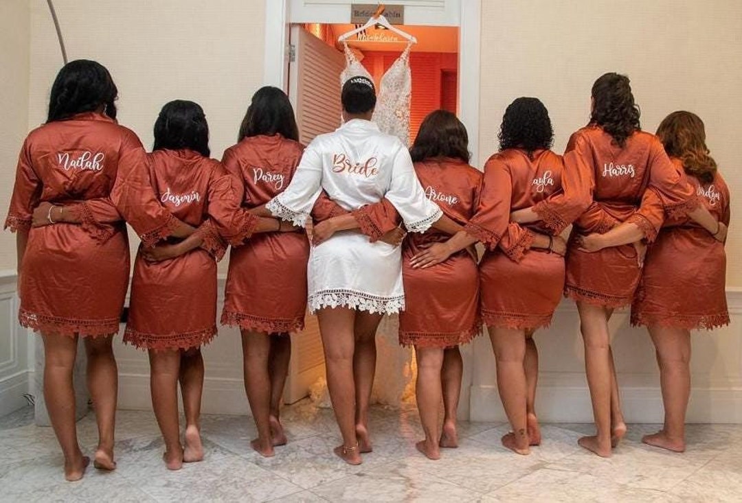SALE! Burnt Orange Bridesmaid Robes, Rust Color Bridesmaid Robes ...