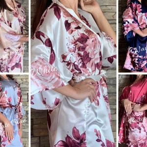 Getting Ready Robes, Bridesmaid Robes, Bridesmaids Gifts, Bridesmaid Satin Robes, Wedding Robes, Bridal Party Robes, Satin Robe, image 10