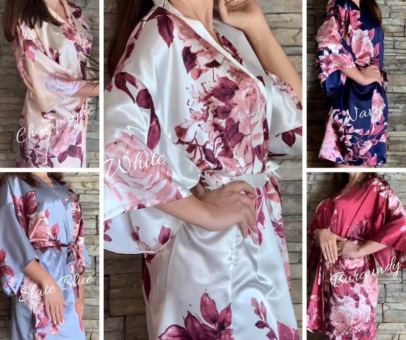 Getting Ready Robes, Bridesmaid Robes, Bridesmaids Gifts, Bridesmaid Satin Robes, Wedding Robes, Bridal Party Robes, Satin Robe, image 10