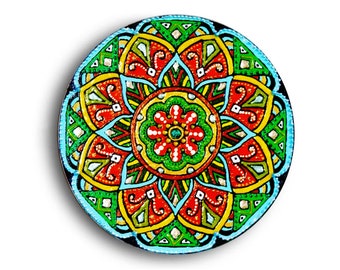 Bedingungslose Liebe Mandala steht für das Herz & Wurzel Chakra. Meditation, Reiki Heilung, moderne Wandkunst, Unikate Geschenk von MariRich