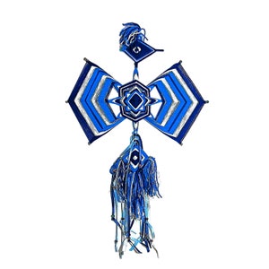 Yarn Mandala: Change of Life, Change For the Good. God&#39;s Eye - Meditation Wall Art, Ocean Ojo de Dios, Unique Art by MariRich