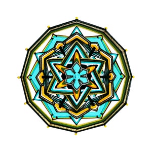Heart Chakra Yarn Mandala. Anahata Ojo de Dios for meditation, yoga wall decoration. Personalized gift from Art Studio MariRich. Unique