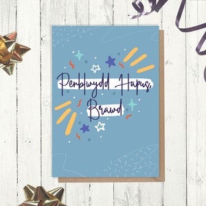 Weihnachtskarte 'Penblwydd Hapus, Brawd!' (A6) // Walisische 'Happy Birthday, Brother' Karte (A6) -- Cymraeg, Welsh.