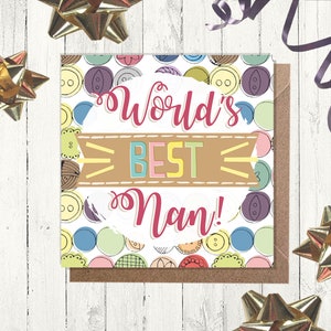 Die weltbeste Nan! Karte (148 mm x 148 mm) - Muttertag,Geburtstag,Blümchen