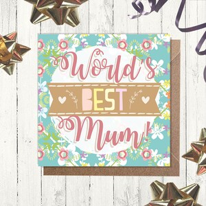 Die beste Mama der Welt! Karte (148 mm x 148 mm) - Muttertag,Geburtstag,Blümchen