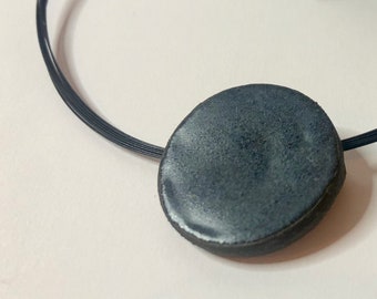 Midnight Blue - Black Necklace, mother day gift, handmade one of a kind pendant, handcrafted sophisticated and lightweight present.