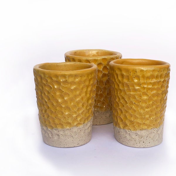 Espresso Cup, Chipped Yellow Okre, Coffee, double-espresso no handle