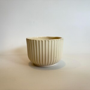 Handmade ceramic espresso cup - 150ml ribbed pottery cup - minimalist stoneware coffee cup - handmade pottery mug - small tea cup - modern