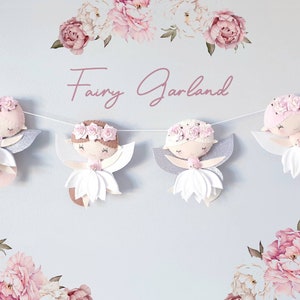 Fairy Garland Nursery Decor Kids Room Decor Felt Garland Fairy Nursery image 1