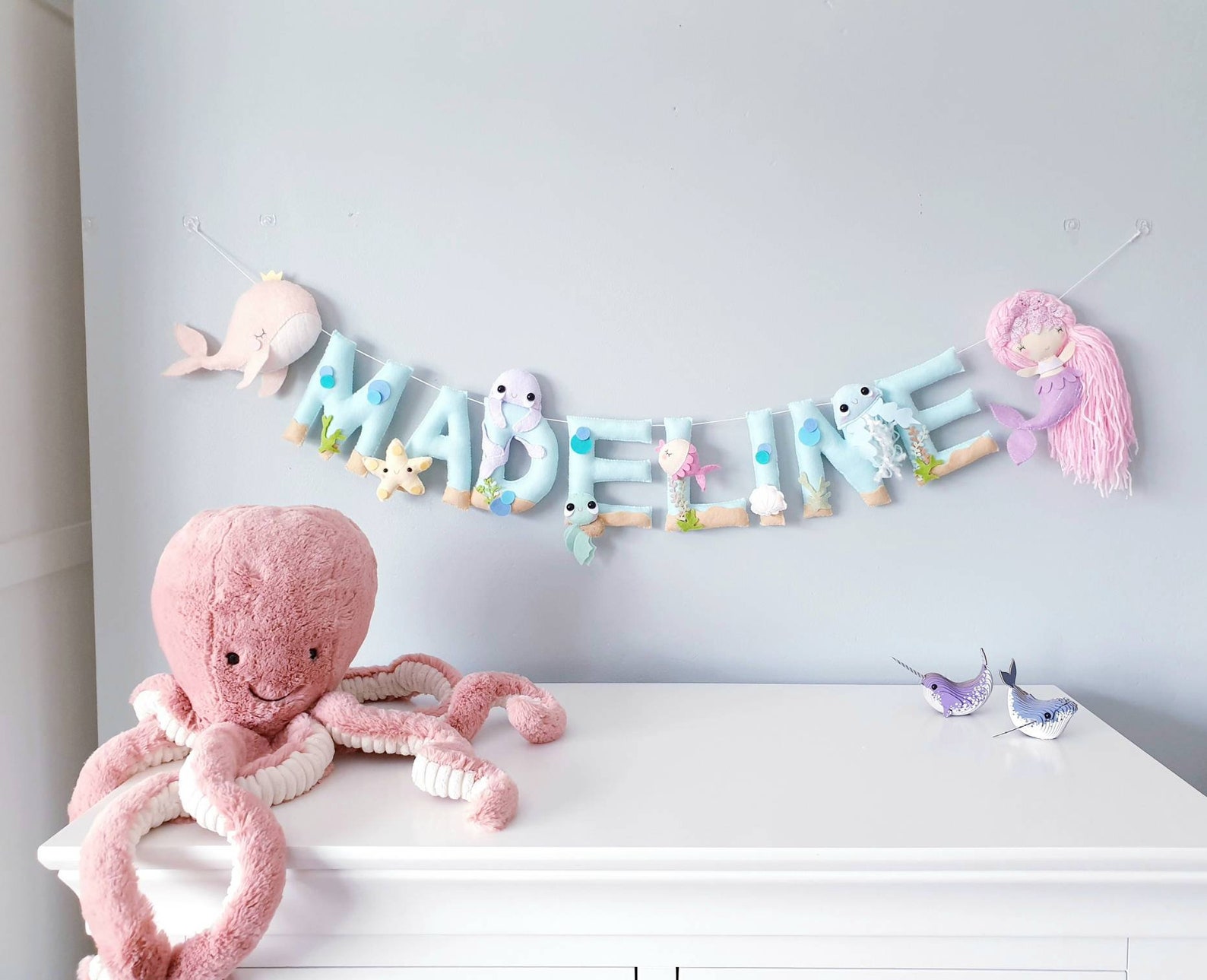 Custom Underwater Name Bunting Name Garland Nursery Etsy