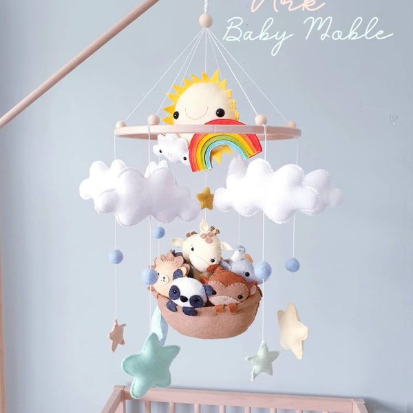 Ark Baby Mobile - Safari Mobile - Jungle Mobile - Cot Mobile - Crib Mobile - Rainbow Mobile