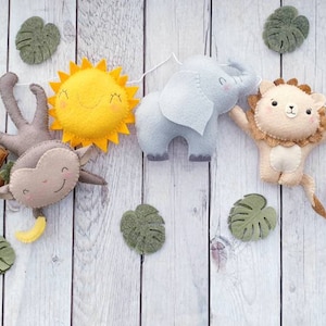 Safari Jungle Garland - Felt Garland- Safari Garland - Safari Nursery- Jungle Garland - Jungle Nursery- Kids Room Decor