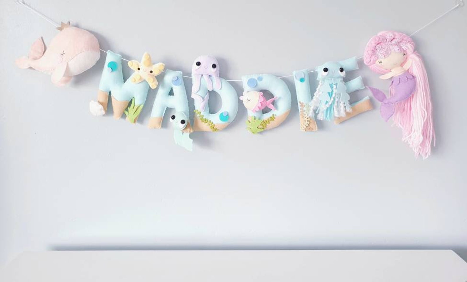 Custom Underwater Name Bunting Name Garland Nursery Etsy