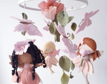 Fairy Mobile: Handmade Nursery Decor - Woodland Theme