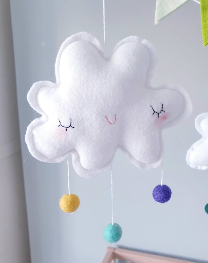Happy Clouds Baby Mobile Cot Mobile Crib Mobile Cloud Etsy