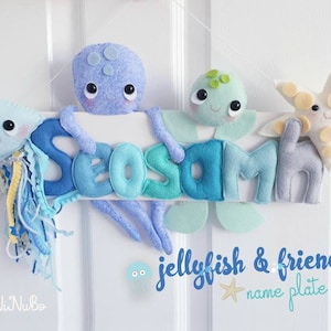 Letrero con nombre personalizado - Letrero para puerta de niños - Decoración para habitación de niños - Letras de fieltro - Letrero con nombre - Decoración de guardería