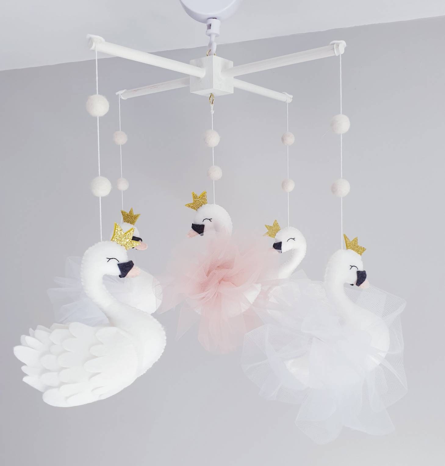 Swan Baby Mobile Crib Mobile Cot Mobile Animal Mobile Etsy Sweden