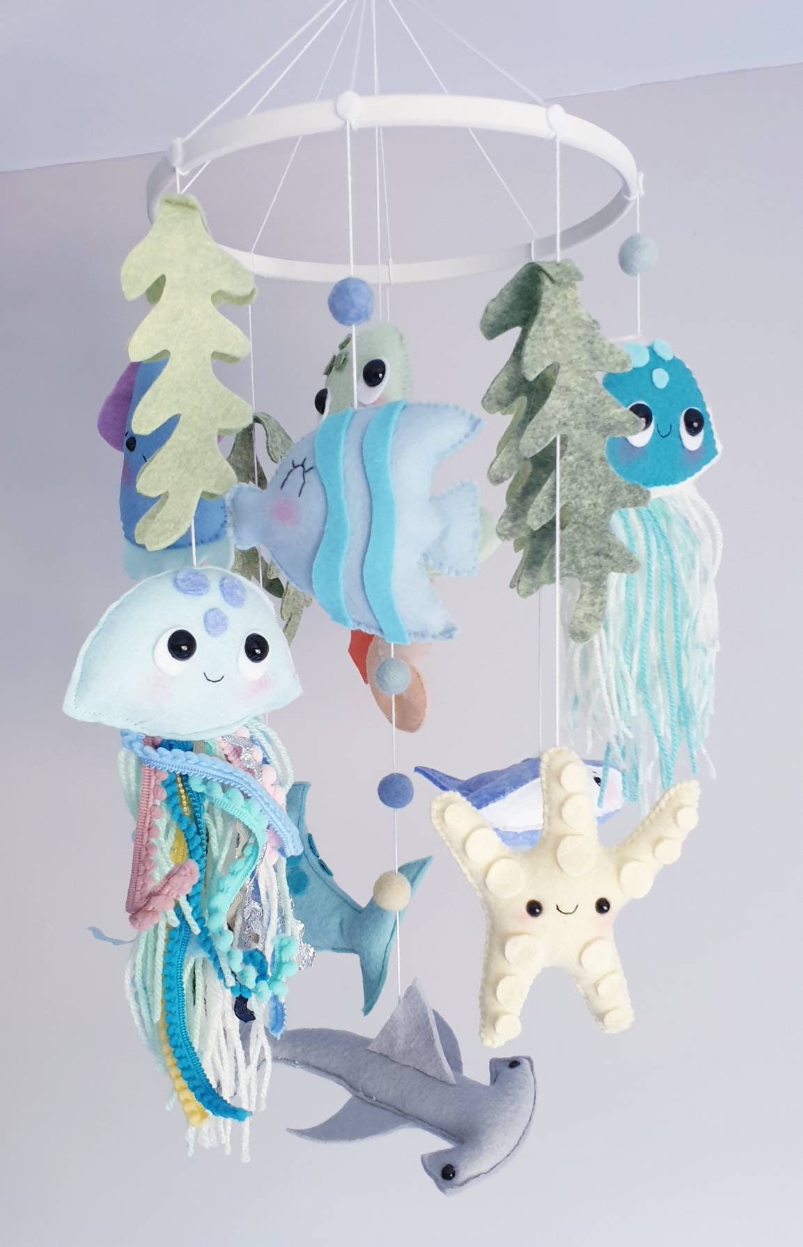 Ocean Blues Baby Mobile Crib Mobile Cot Mobile Ocean Etsy