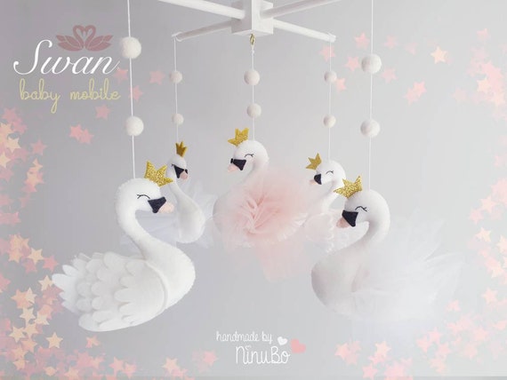 swan cot mobile
