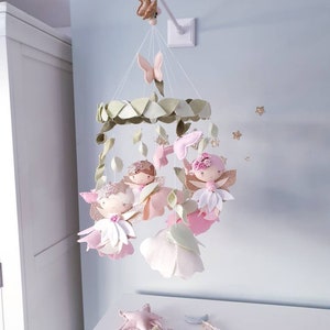 Feen und Schmetterlinge Baby Mobile - Blumenbett Mobile - Blumenbett Mobile - Feen und Schmetterlinge Mobile - Feen Kinderzimmer