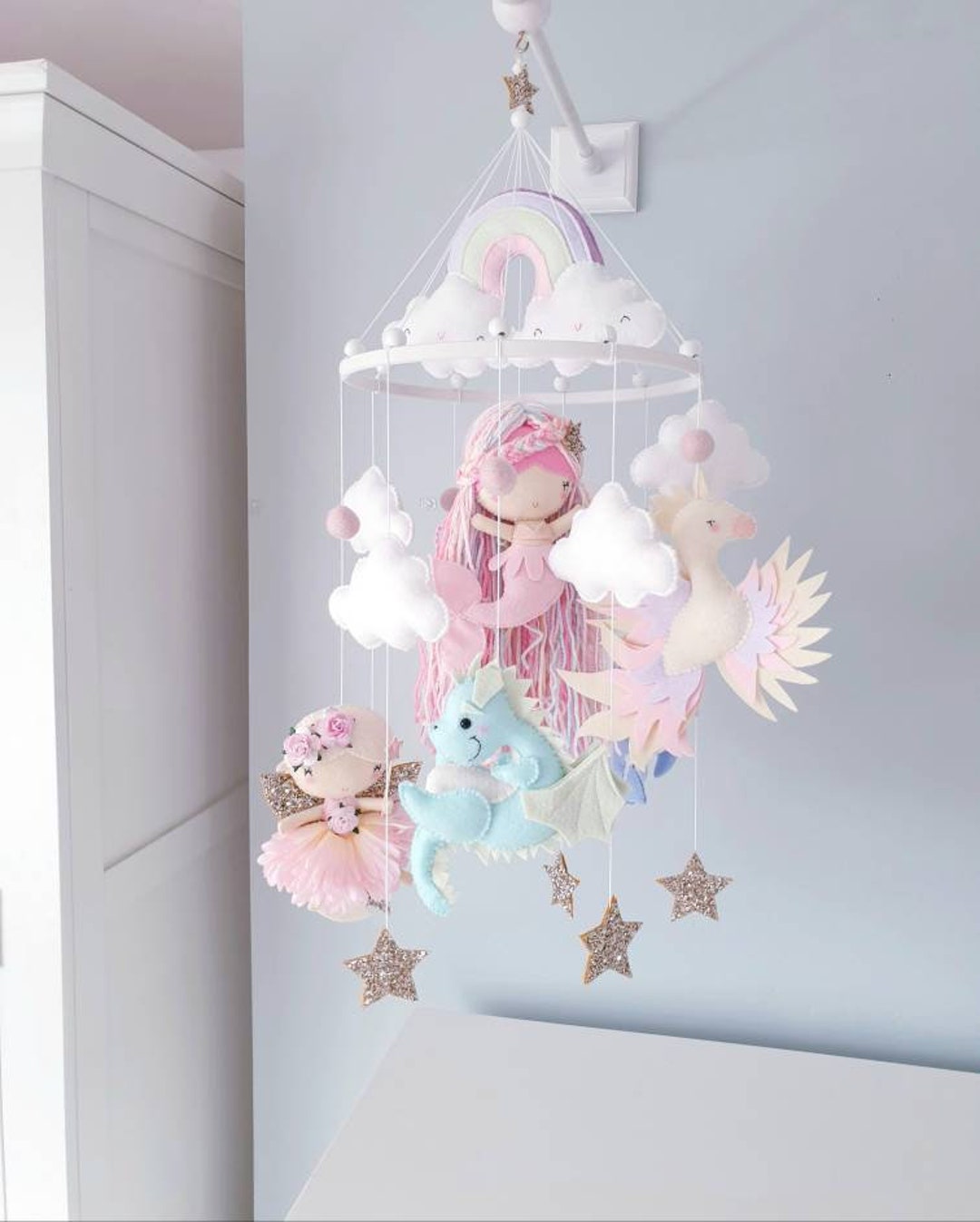 Buy Fantasy Baby Mobile: Mermaid, Dragon, Unicorn Nursery Decor Online in  India