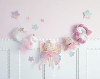 Felt Fairy Garland: Handmade Nursery Decor (70cm)