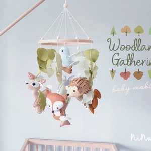 Woodland Baby Mobile - Crib Mobile - Cot Mobile - Forest Mobile- Woodland Nursery- Deer Mobile