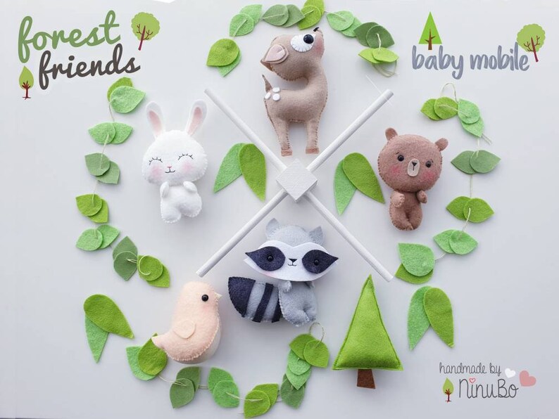Forest Baby Mobile forest creatures mobile crib mobile Etsy