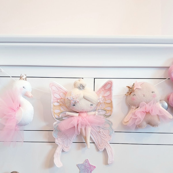 Tutu fairy Garland - Fairy Nursery - Felt Garland- Nursery Garland