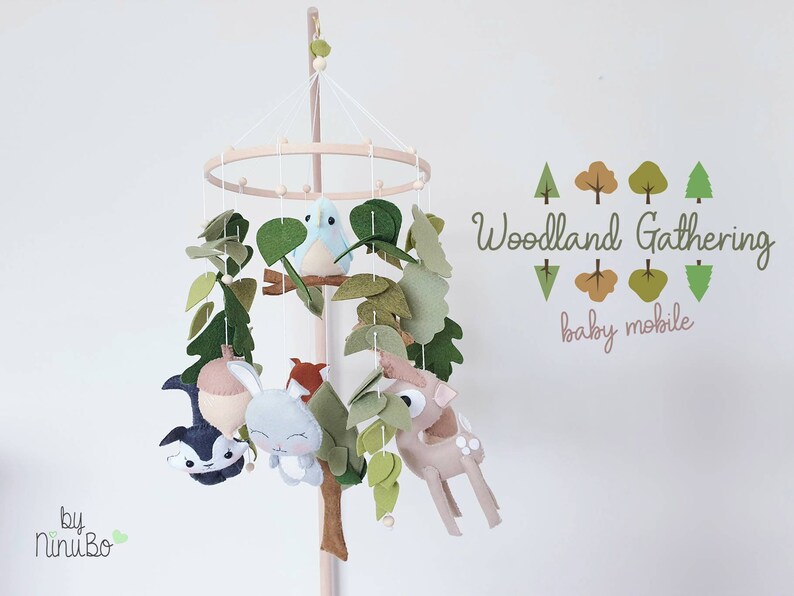 Woodland Gathering Baby Mobile Cot Mobile Crib Mobile Etsy UK