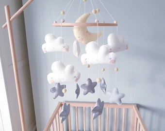 Mond und Sterne Baby Mobile - Kinderzimmer Mobile - Krippe Mobile - Kinderbett Mobile