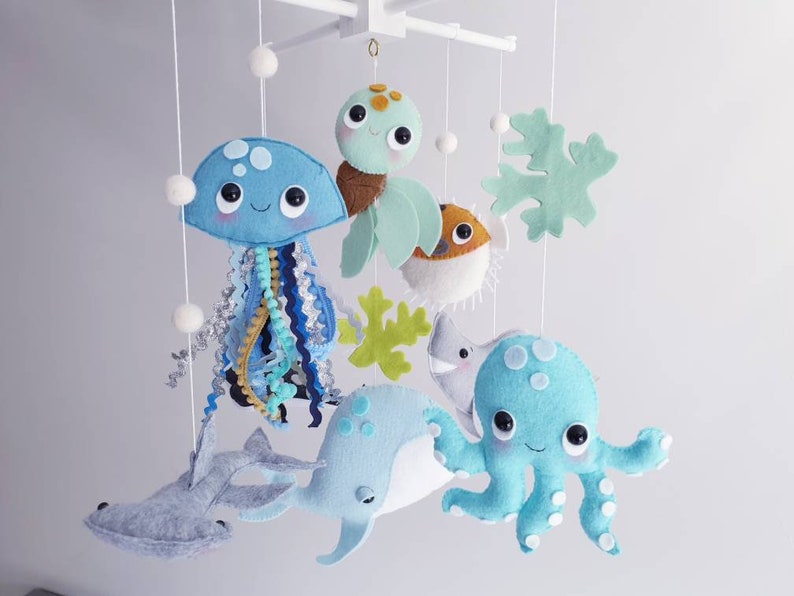 Ocean Shallows Baby Mobile Sea Creatures Mobile Crib Etsy UK