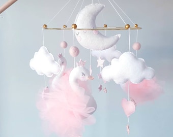 Swan princess cot mobile hotsell