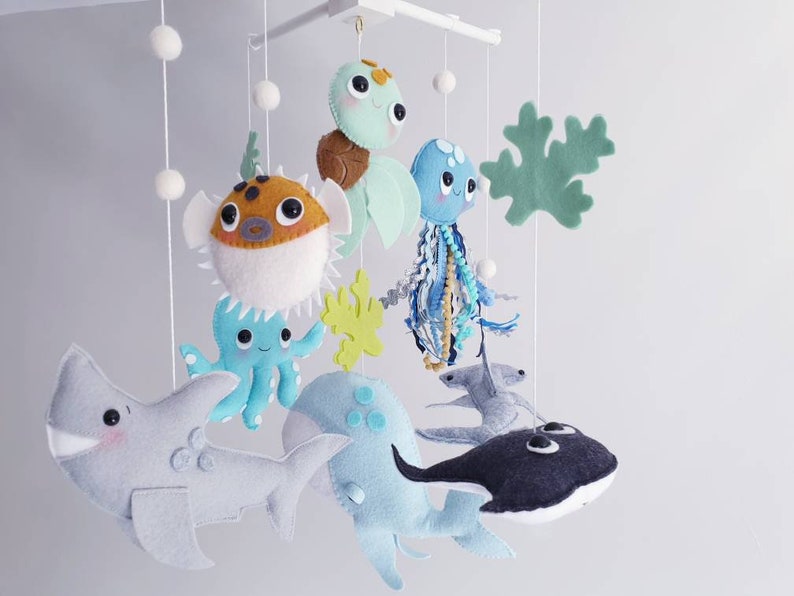 Ocean Shallows Baby Mobile Sea Creatures Mobile Crib Etsy UK