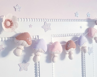 Mushroom Garland- Felt Flowers