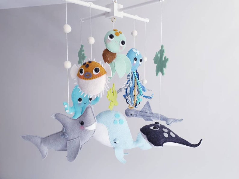 Ocean Shallows Baby Mobile Sea Creatures Mobile Crib Etsy UK