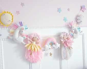 Magical Pastel Rainbow Garland: Fairy Unicorn Nursery Decor